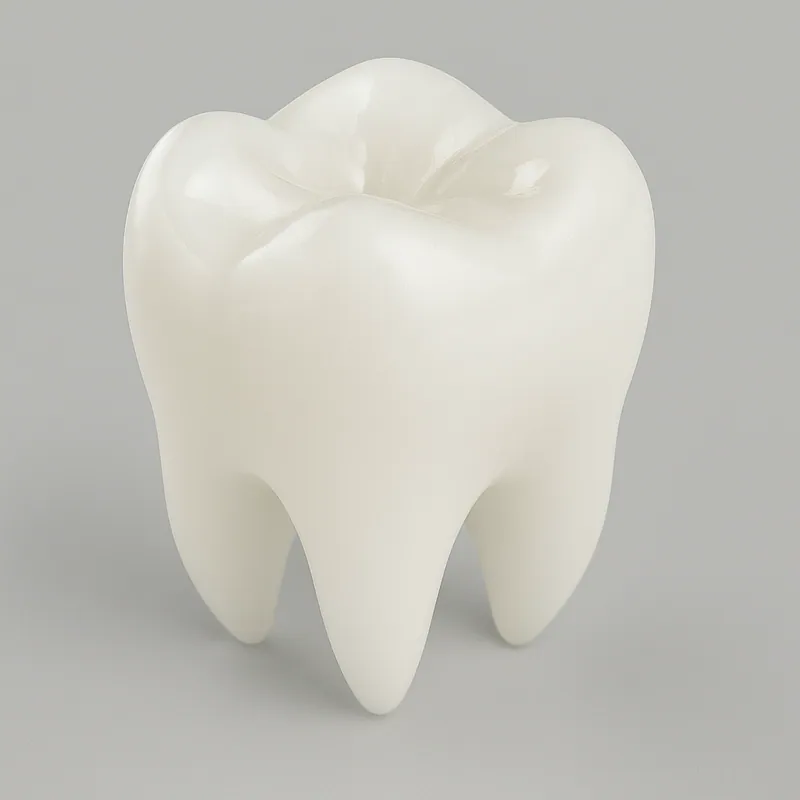 Single zirconia molar crown on a neutral background